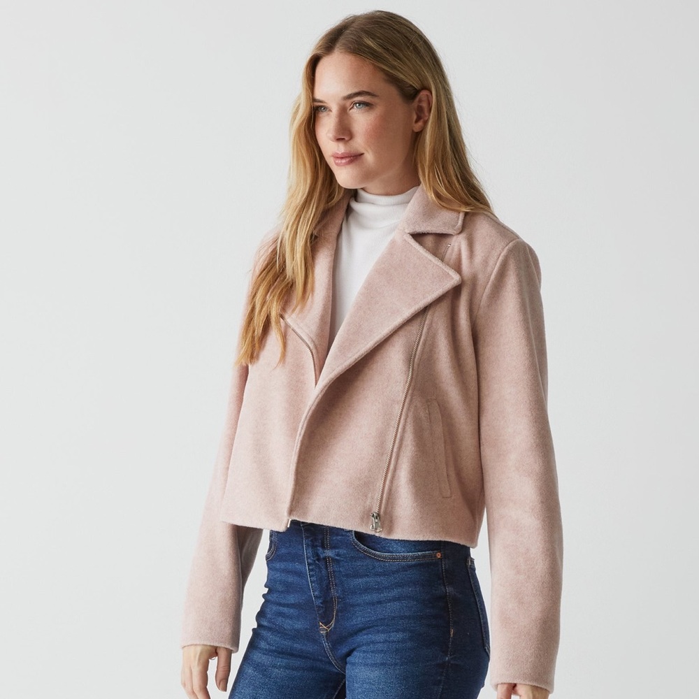 Michael Stars Amelia Moto Jacket Small pink